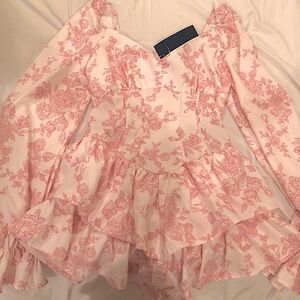 Brandy Melville Floral Mini Long Sleeve Dress